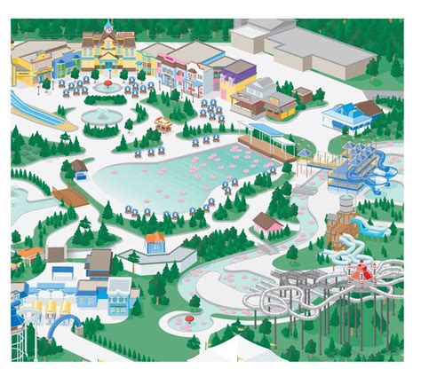 3d Amusement Park Map Illustration Illustrated Map Maps Illustration