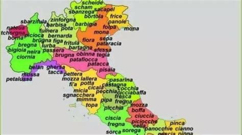 Viaggi a italia, in italia? C'è una mappa con tutti i nomi per 'vagina' nelle varie ...