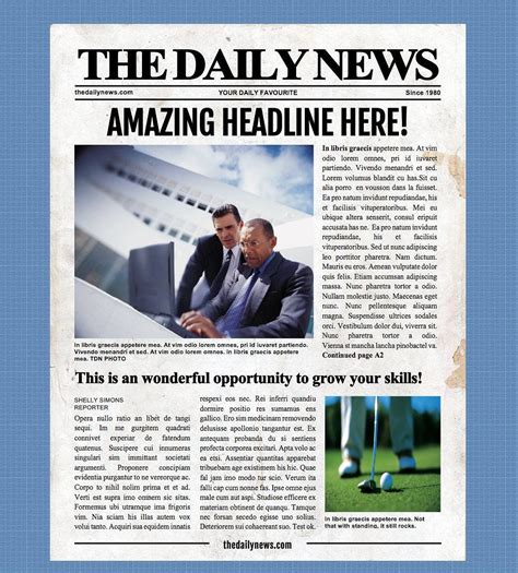 4 Page Newspaper Template Microsoft Word 85x11 Inch For Etsy