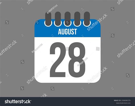 28 Calendar August Calendar Icon For August Royalty Free Stock