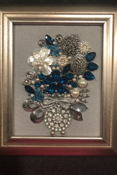 Framed Jewelry Art Collage In Stunning Colors In 2021 Jewelry Art