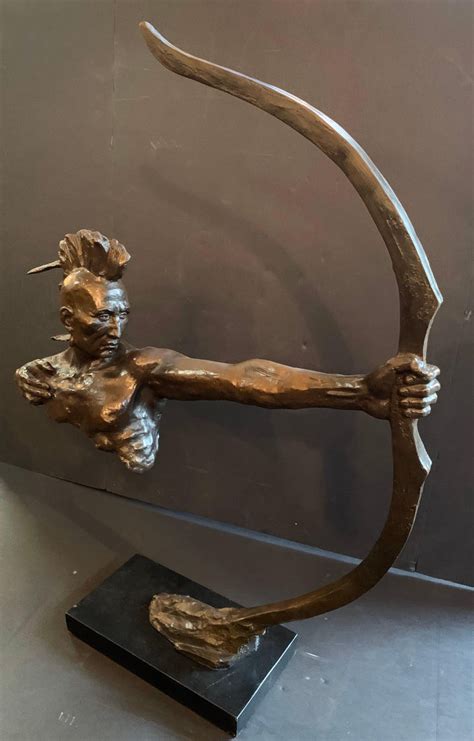 Fine Art Deco Bronze Sculpture Indian Native American Archer Bruno Zach