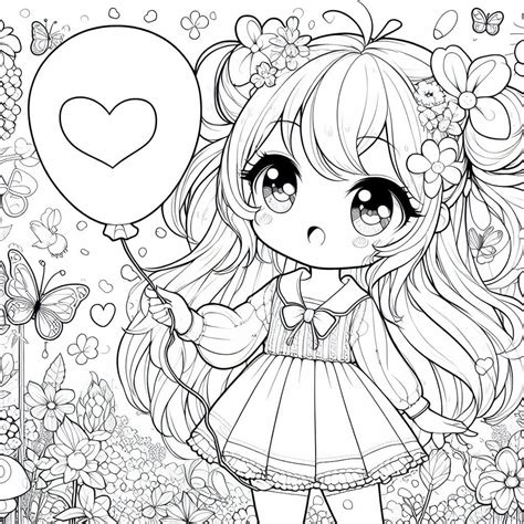 Cute Anime Girl Coloring Pages Adorable Printable Designs For Coloring Fun