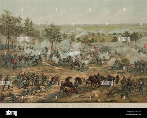 Us Civil War Battle Of Gettysburg July 3 1863 This Scene Is Roughly