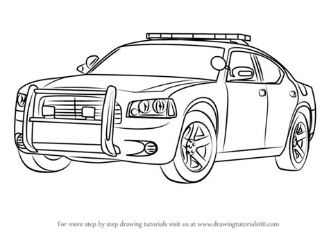 Learn How To Draw A Dodge Police Car Police Step By Step Drawing