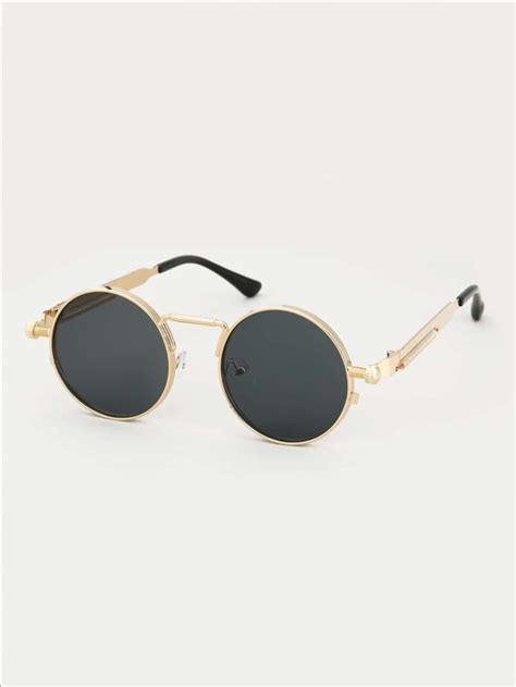 1pair Mens Round Frame Fashion Sunglasses Shein Usa