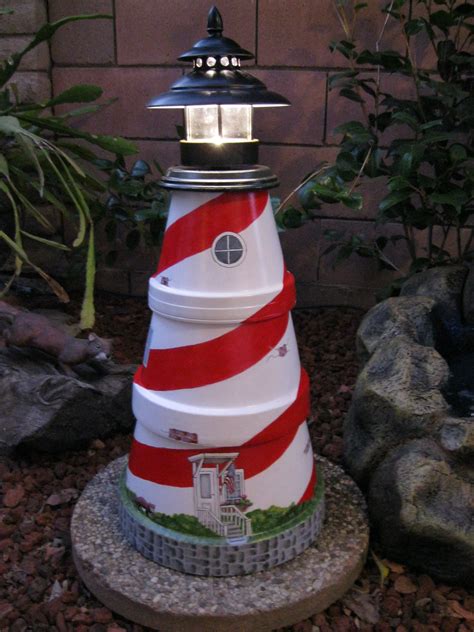 Lighthouse Made From Clay Pots Clay Pot Crafts Terra Cotta Pot