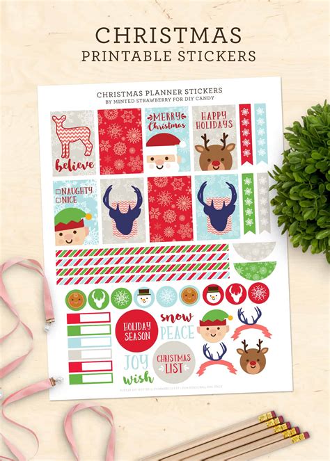 Free Christmas Printable Planner Stickers Diy Candy