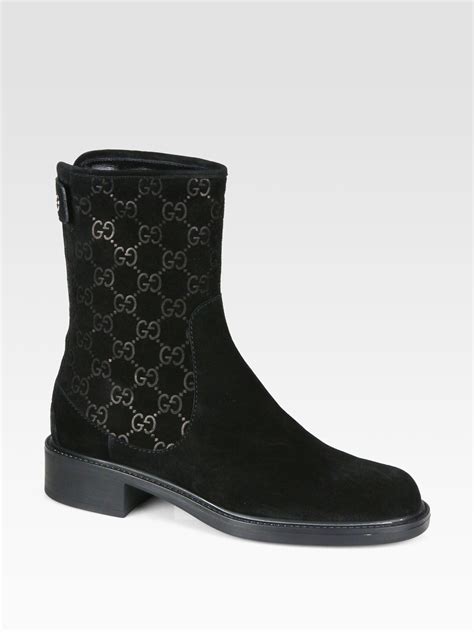 See more ideas about gucci boots, boots, gucci. Gucci Gg Suede Ankle Boots in Black | Lyst
