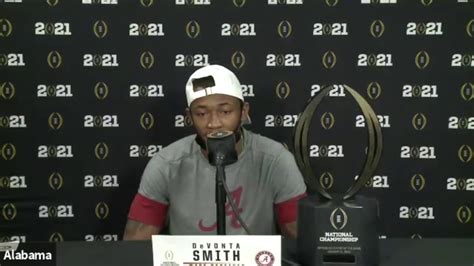 DeVonta Smith After CFB Title Game Alabama Vs Ohio State YouTube