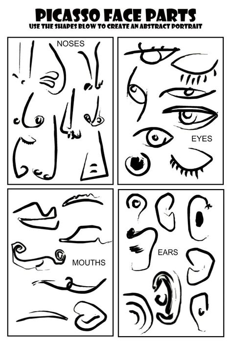 Picasso Face Parts Picasso Art Cubism Art Art Worksheets