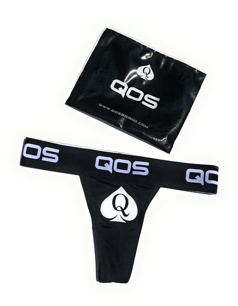 Iconic Qos Brand Queen Of Spades Black Thong Comfy Fit