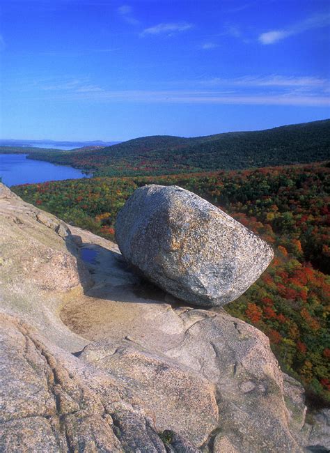 Acadia Bubble Rock Autumn Photograph By John Burk Fine Art America
