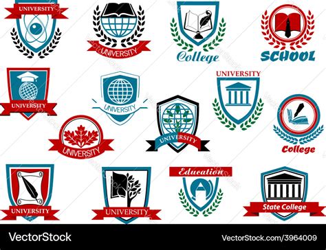 School University Or College Emblems And Symbols Vector Image