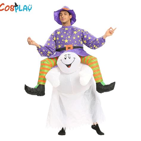 inflatable devil ghost costume halloween party carnival cosplay dress blow up suit for women men