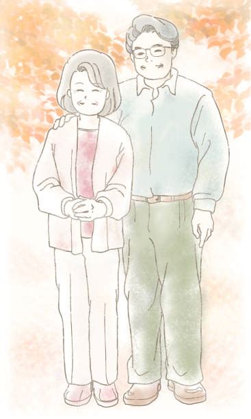 Drawing Of Asian Old Couple Illustrations Royalty Free Vector Graphics