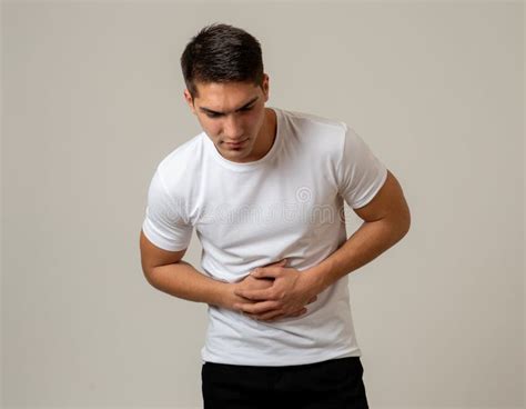 Strong Young Man Suffering Stomachache Stock Image Image Of Concept