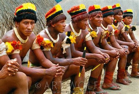 Kamayura Indians Upper Xingu River Matogrosso Brazil © Art Wolfe Brazilian People Native