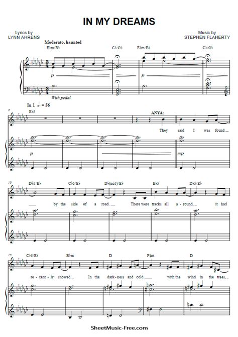 In My Dreams Sheet Music Anastasia ♪ Sheetmusic