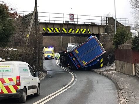 road blocked and trains delayed after bridge crash lorry overturns shropshire star