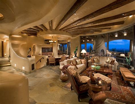 Organic Pueblo At Desert Mountain Southwestern Living Room
