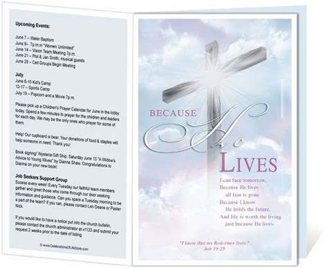 The convenience of using a printable church bulletin. Free Printable Church Bulletin Templates Church Bulletin ...