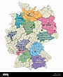 Il vettore ad alta mappa dettagliata di Germania regioni metropolitane ...