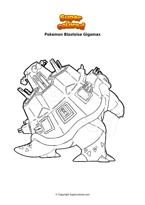 Coloring Page Pokemon Blastoise Gigamax