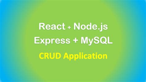 React Node Js Express MySQL Example Build A CRUD App YouTube