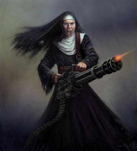Wasteland Battle Nun Nuns Post Apocalyptic Art Modern Fantasy