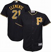 Youth kids Pittsburgh Pirates #21 Roberto Clemente black baseball Jersey