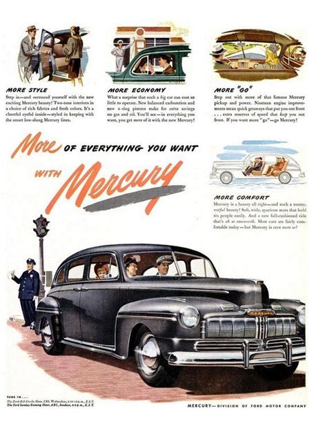 1946 Mercury Car Print Advertisement Poster Automotive Etsy Mercury