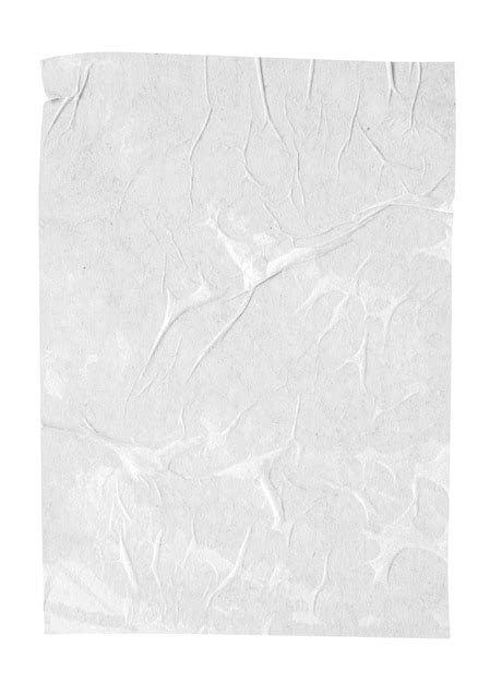 Textura De Cartaz De Papel Amassado E Amassado Branco Em Branco Isolado