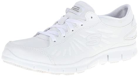 Skechers Work Womens Eldred Slip Resistant Shoe White Size 90 Gm92