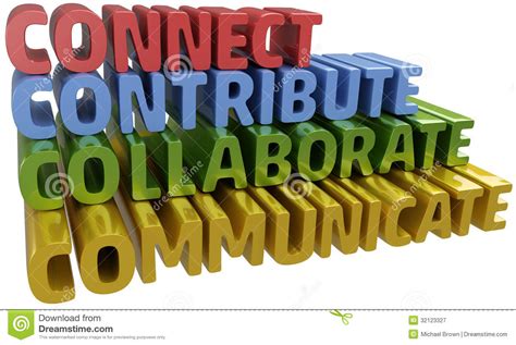 Connect Collaborate Communicate Contribute Royalty Free Stock