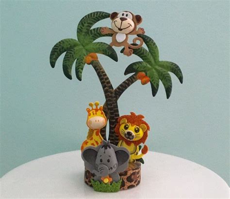 Safari Themed Cake Topper Animals Foam Decorations For A Baby Etsy In