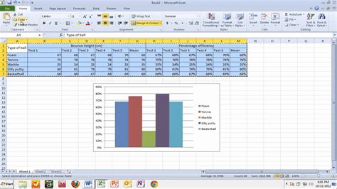 Instead of the labels or categories listed on the left, they are listed on the bottom. Copying tables and graphs from Excel to Word - YouTube