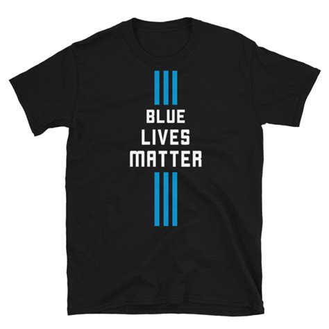 Blue Lives Matter 3 Stripe Stacked T Shirt Blue Lives Matters