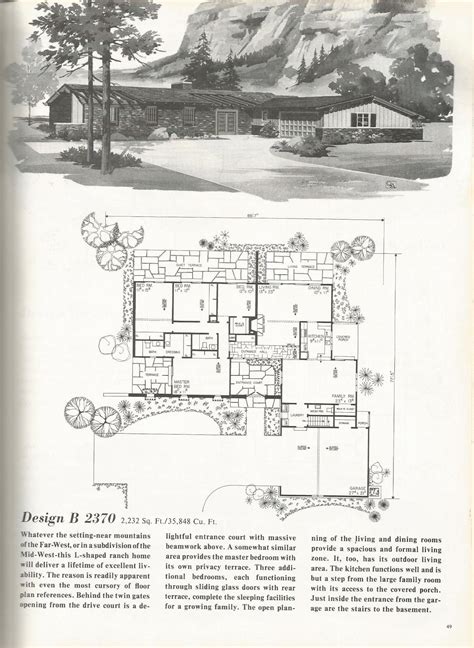 French country and tudor styles vintage house plans, western ranch houses | Vintage house ...