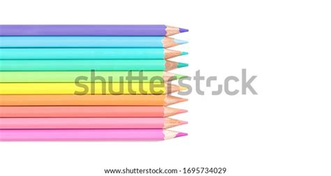 Set Colored Pastel Pencils Isolated On Stock Photo 1695734029