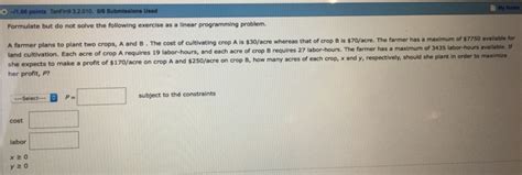 Solved Formulate But Do Not Solve The Following Exercise As Chegg Com