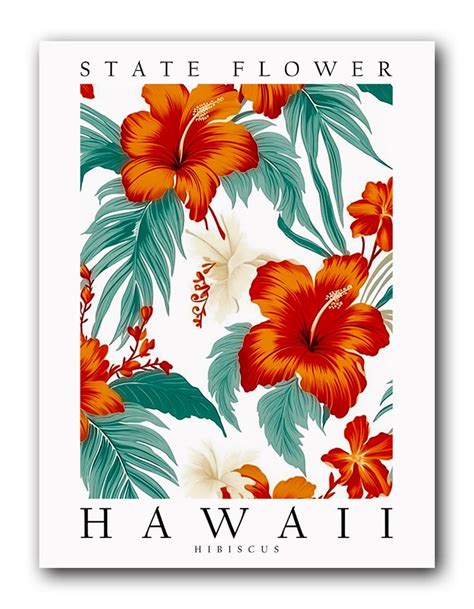 Hibiscus Hawaii State Flower Poster Print Wall Décor 5