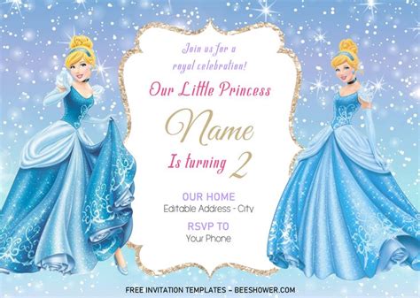 Disney Princess Baby Shower Invitation Templates Editable With Ms