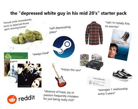 Depressed White Guy In His Mid 20s Starter Pack Rstarterpacks Starter Packs Know Your Meme