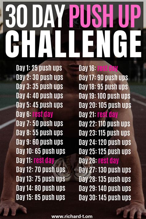 The Day Push Up Challenge For Upper Body Strength Push Up Challenge Day Push Up Day