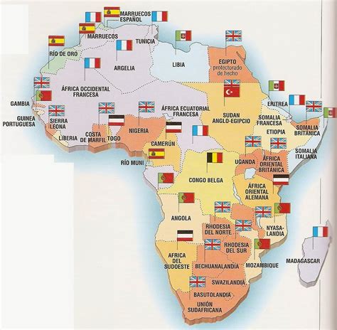 História Da África Mapa Colonialismos Séculos Xix E Xx