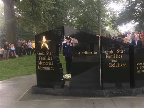 Monument Honoring Gold Star Families Dedicated During Rainy Sunday