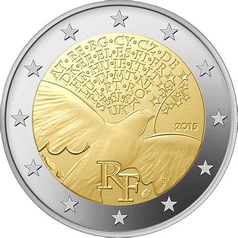 2 Euro Commémorative De France 2015 70 Ans De Paix En Europe
