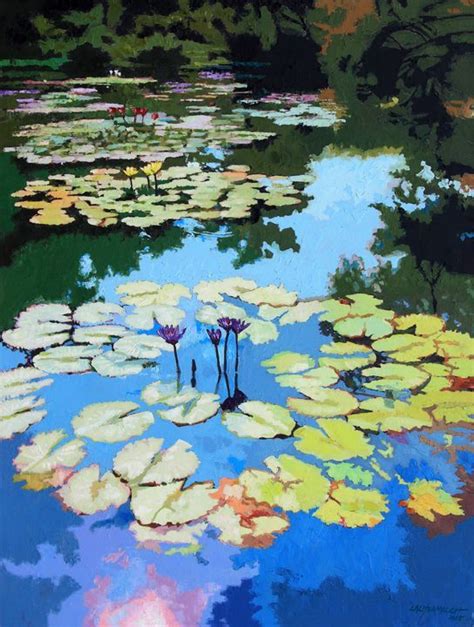 A Burst Of Color Paintings By John Lautermilch Pond Painting