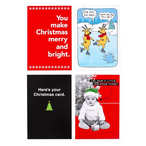 Buy Hallmark Shoebox Funny Boxed Christmas Cards Assortment 4 Designs